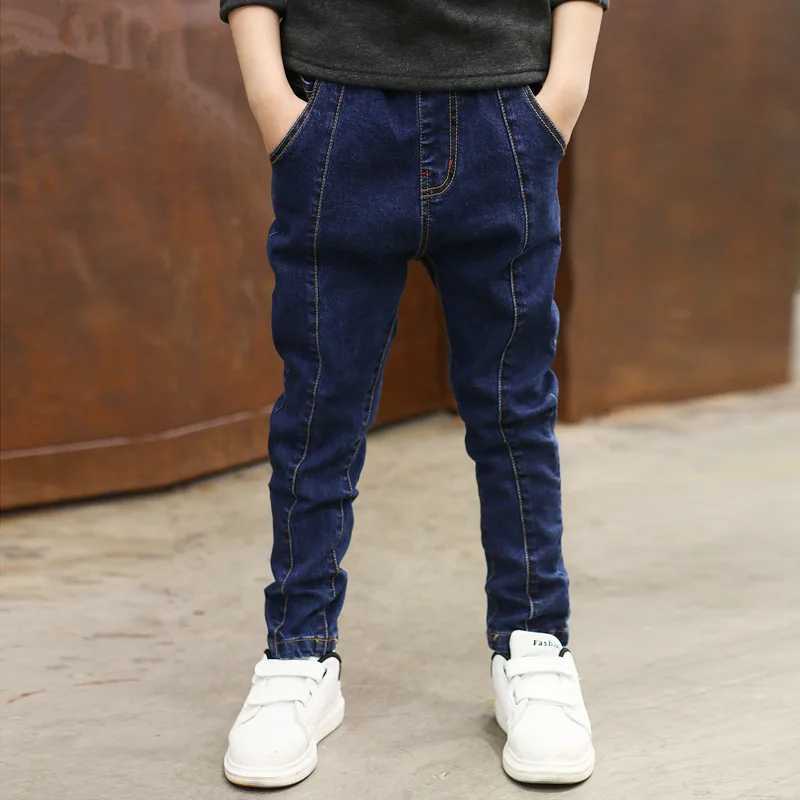 IENENS 5-11Y Young and Fashionable Denim Pants for Boys Ultra Thin Straight Jeans for Boys Casual Trousers for Children Classic Bottom Z250220