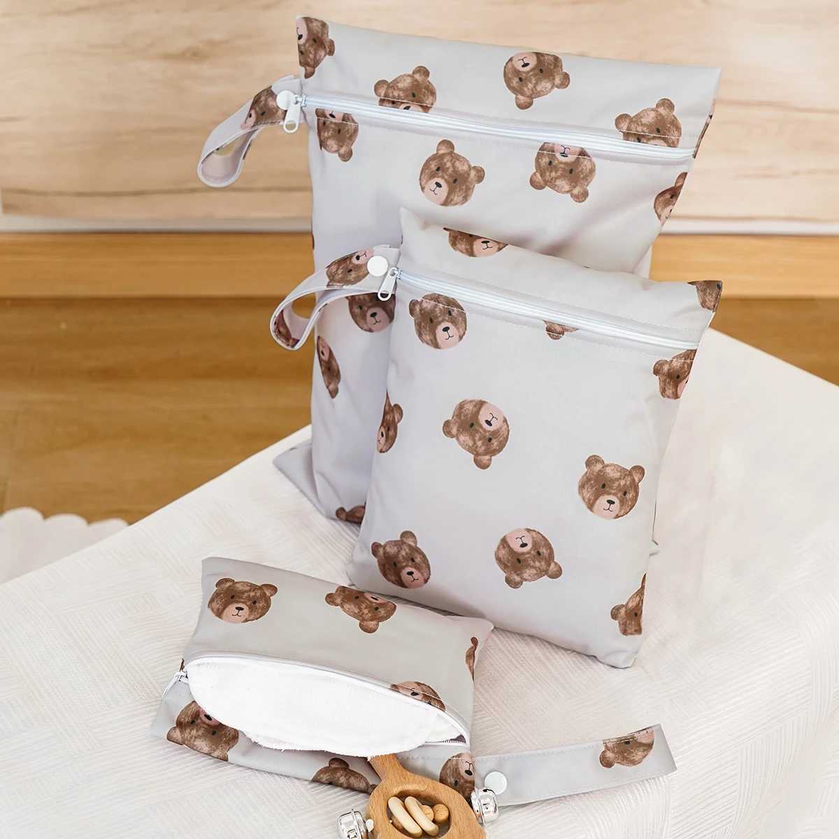 Elinfant 3PCS Portable Wet Dry Bag For SwimsuitsWaterproof Diaper Bags For Cloth DiapersWashable Reusable Storage Bag X250220