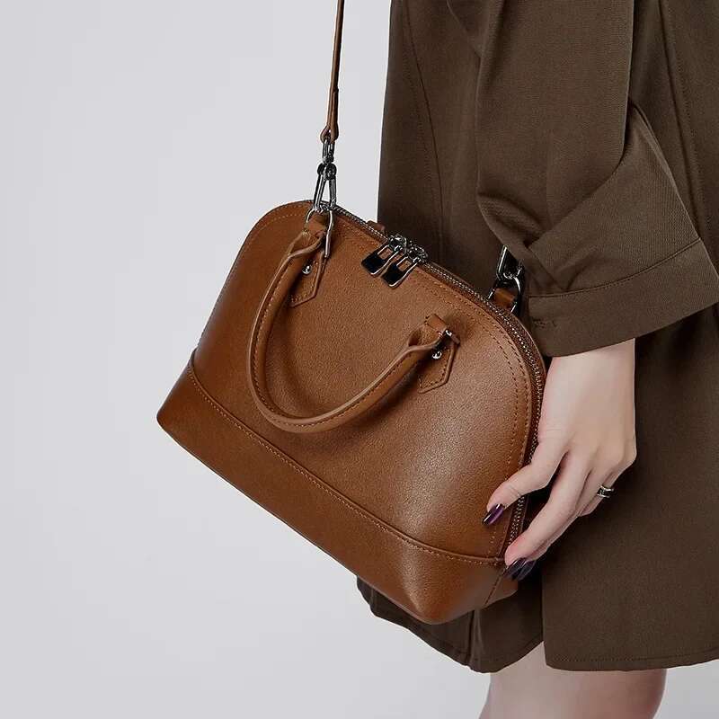 Women Genuine Leather Shoulder Female High Capacity Commuter Casual Handbag Totes Crossbody Bag Purse