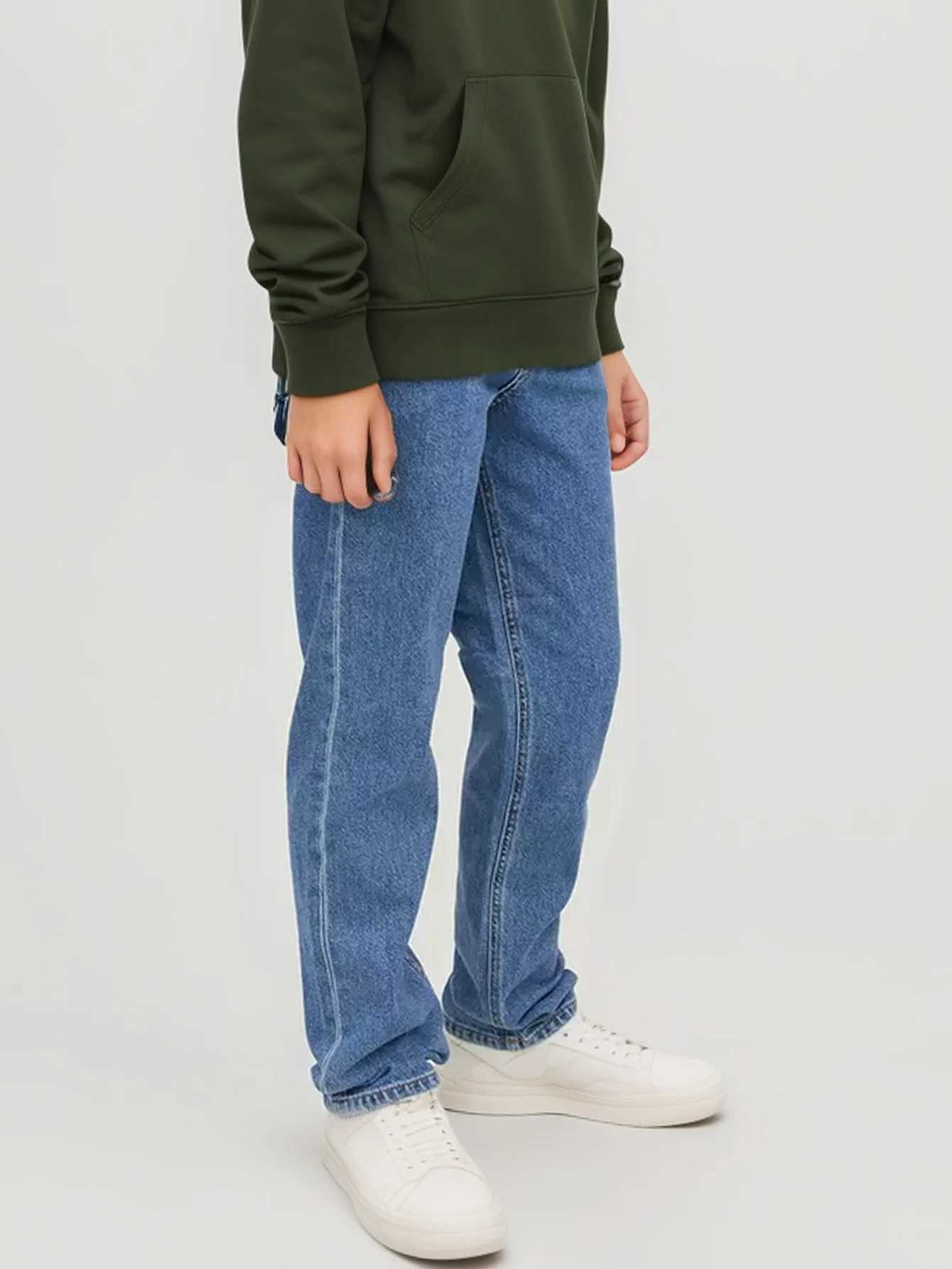 2025 High Qu Jeans For Boys Trendy Brand Sof New Korean kids Casual Long Jeans Classic Man Straight Denim Pants Solid Color Z250220