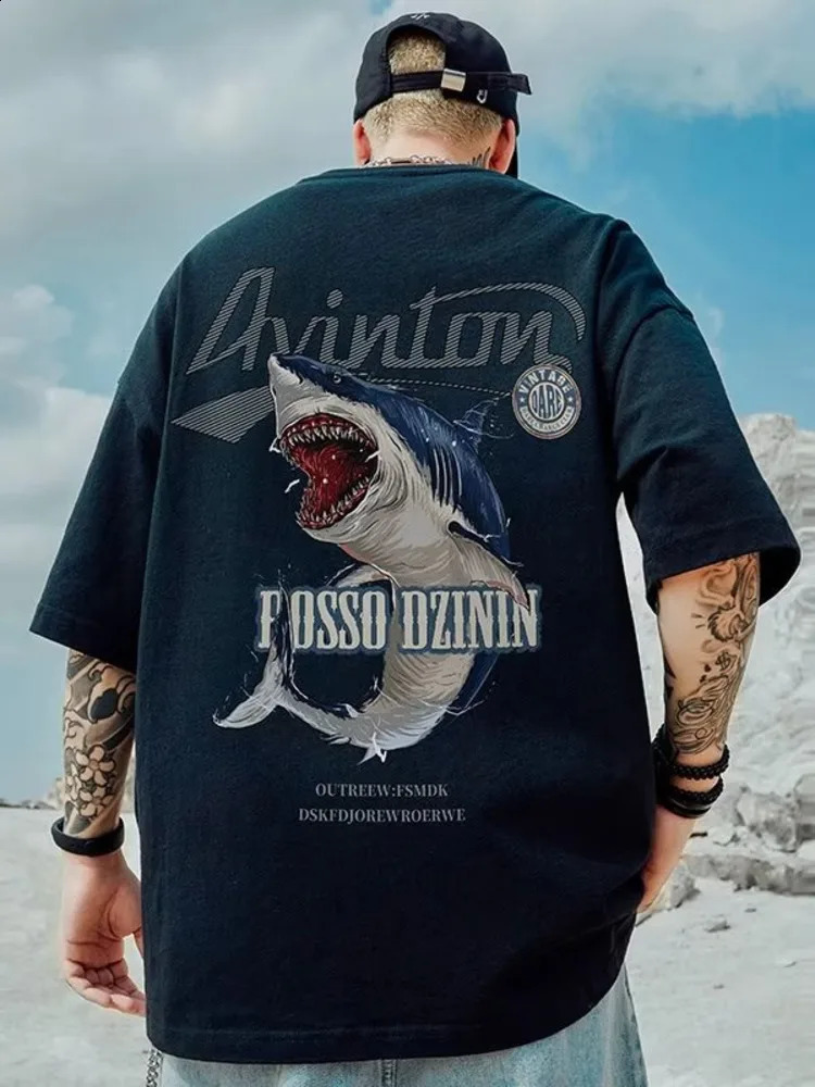 Summer Casual Loose Tshirt Short Sleeved Mens Fashion Printing Large 8XL Hip Hop Couple Wear Half Sleeve Cotton Top 250213