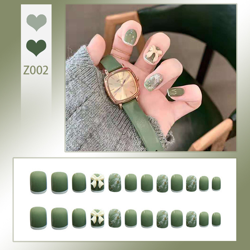 False Nails Sparkling diamond temperament, wearing armor with a high-end feel, fake nails that appear white, aurora, short wearing armor piece Adhesiv