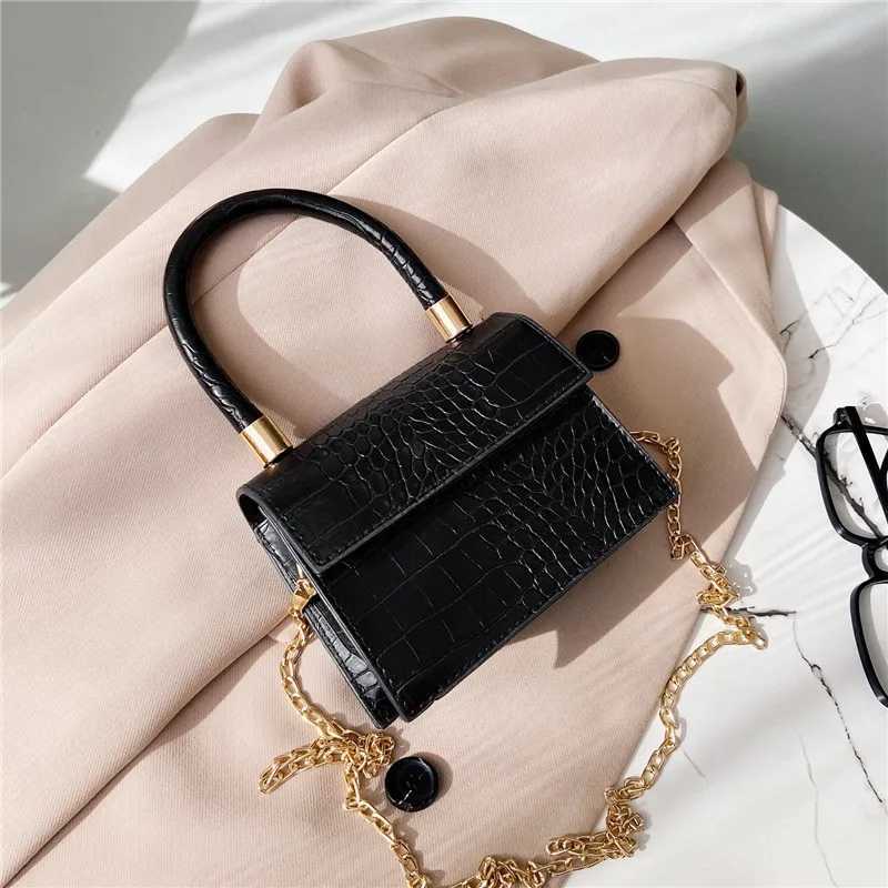 New Arrival Pu Leather Womens Handbag Crocodile Pattern Leather Sling Messenger Bags Hot Mini Small Square Shoulder Bag Fashion Pink Bags T250218