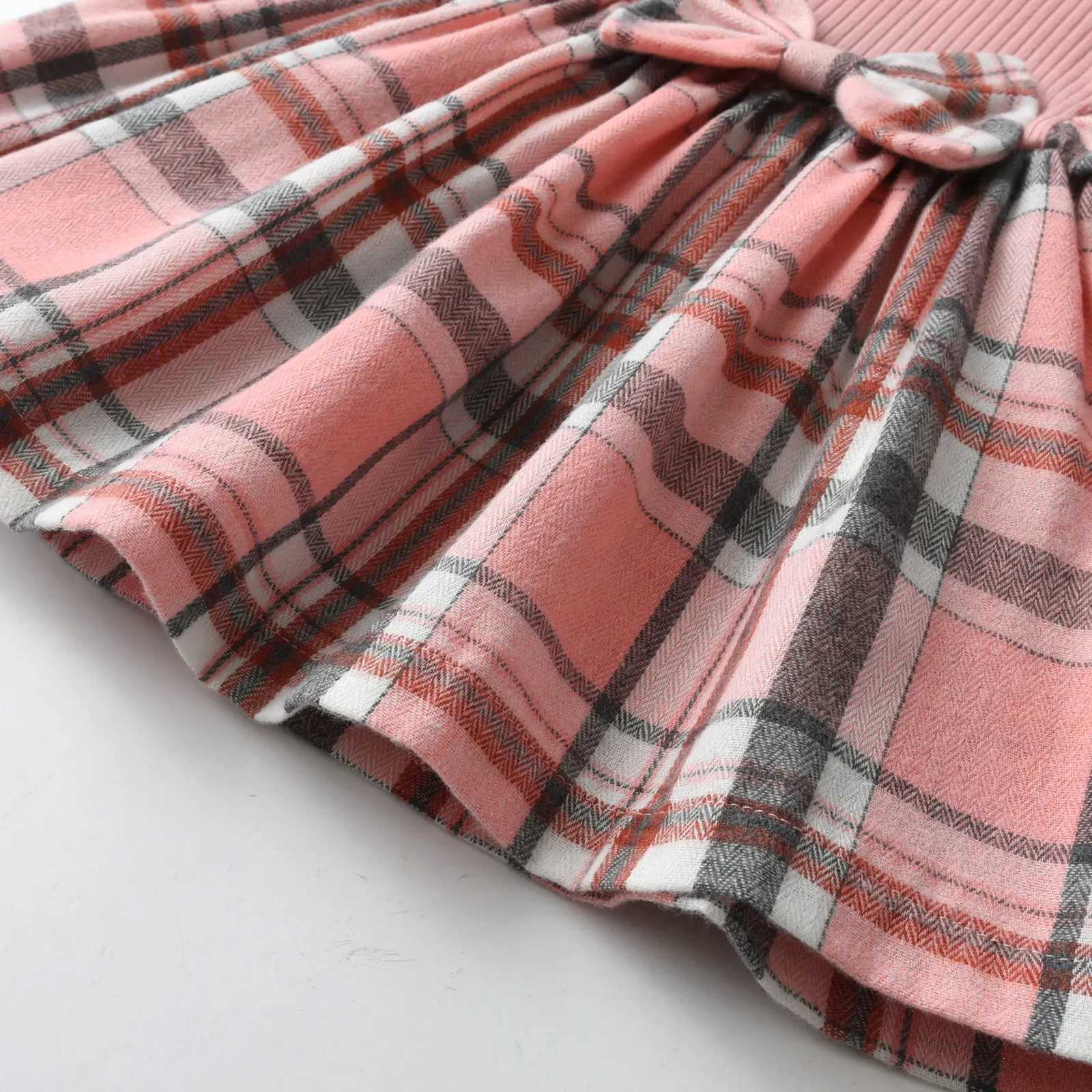 0-24Months Toddlers Baby Girls Princess Dress Clothes New Plaid Knit Long Sleeve Dresses Come with Bow Headband Outfits X250220