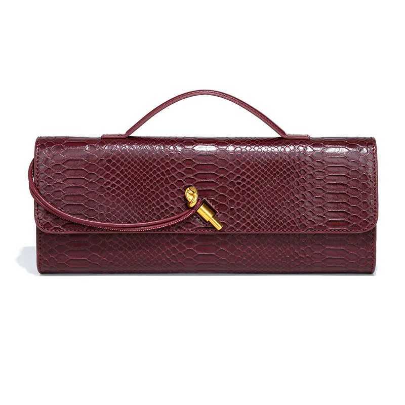 Newly arrived fashionable crocodile pattern top-level handbag fashionable and unique womens nighttime occasion handbag Z250220