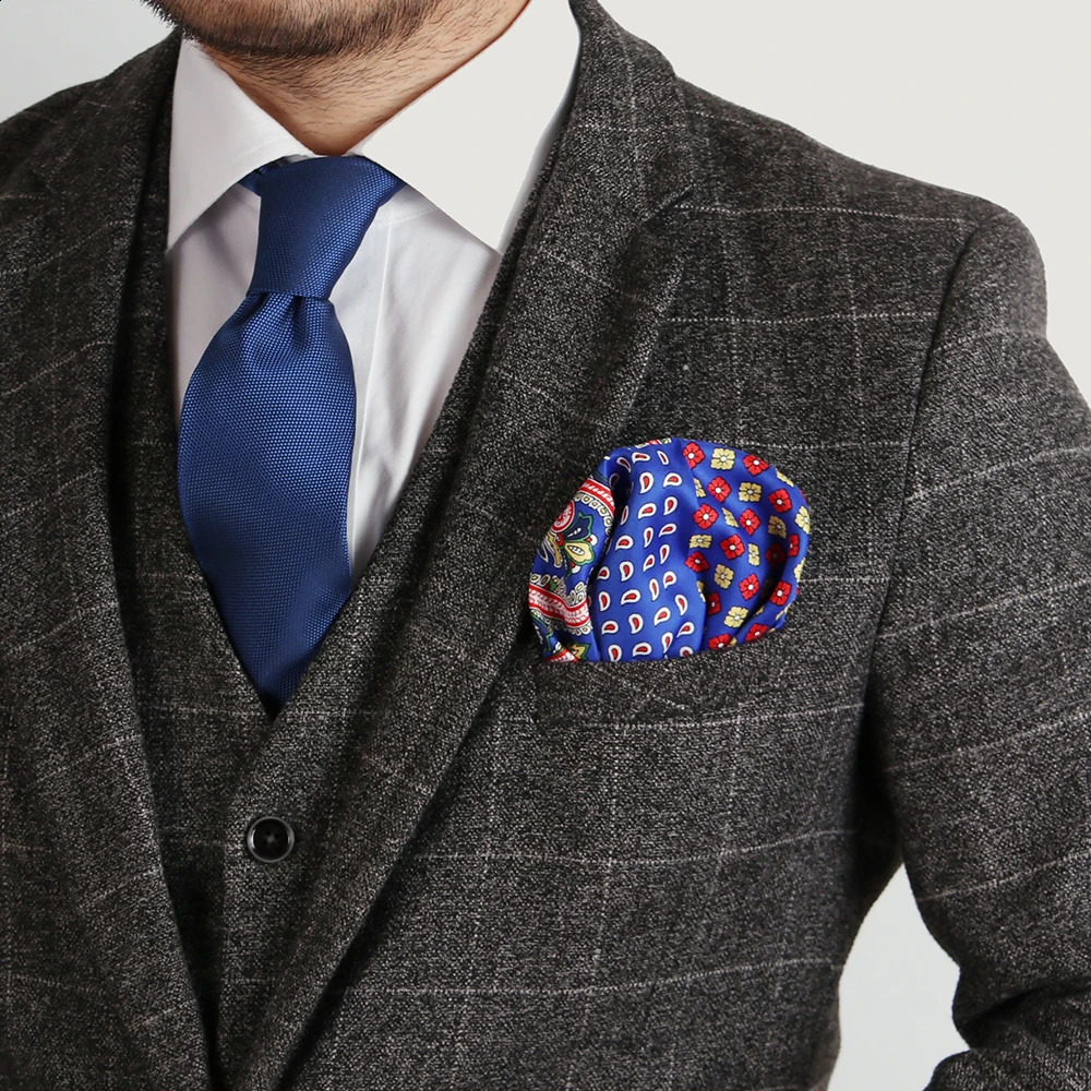 Wholesale 10 Piecess Mens Pocket Squares 12.5In Large Silky Floral Pocket Square For Men Women Handkerchiefs Set Assorted 250221