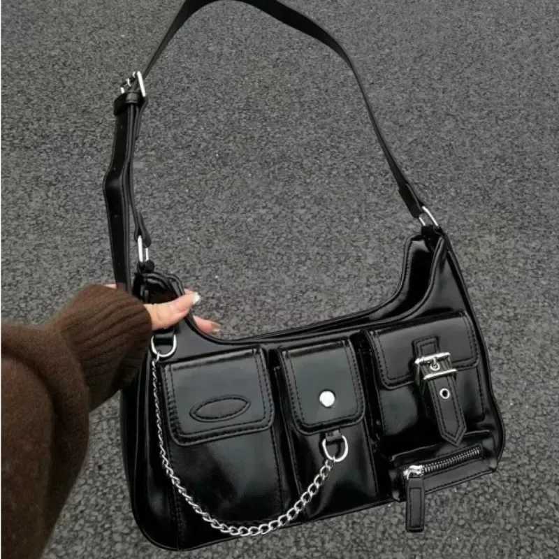 Richme Punk Bolso Mujer Fi 2024 trend new design chain cross body shoe bag Harajuku Y2k PU personalized womens bag Y250318