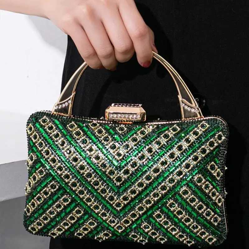 Rhinestone Evening Bag For Women Top Handle Clutch Bag Glitter Diamond Wedding Party Handbag Purse Exquisite Lady Shoulder Bags Z250220