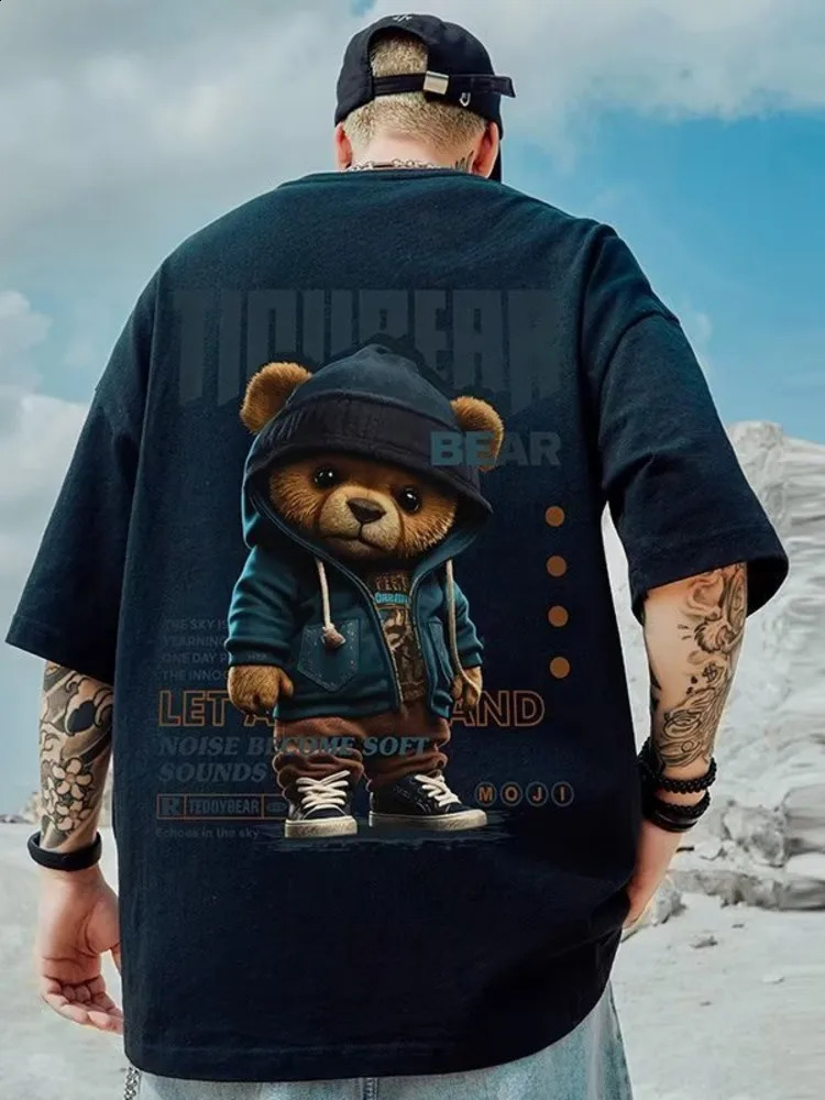 Summer Casual Loose Tshirt Short Sleeved Mens Fashion Printing Large 8XL Hip Hop Couple Wear Half Sleeve Cotton Top 250213