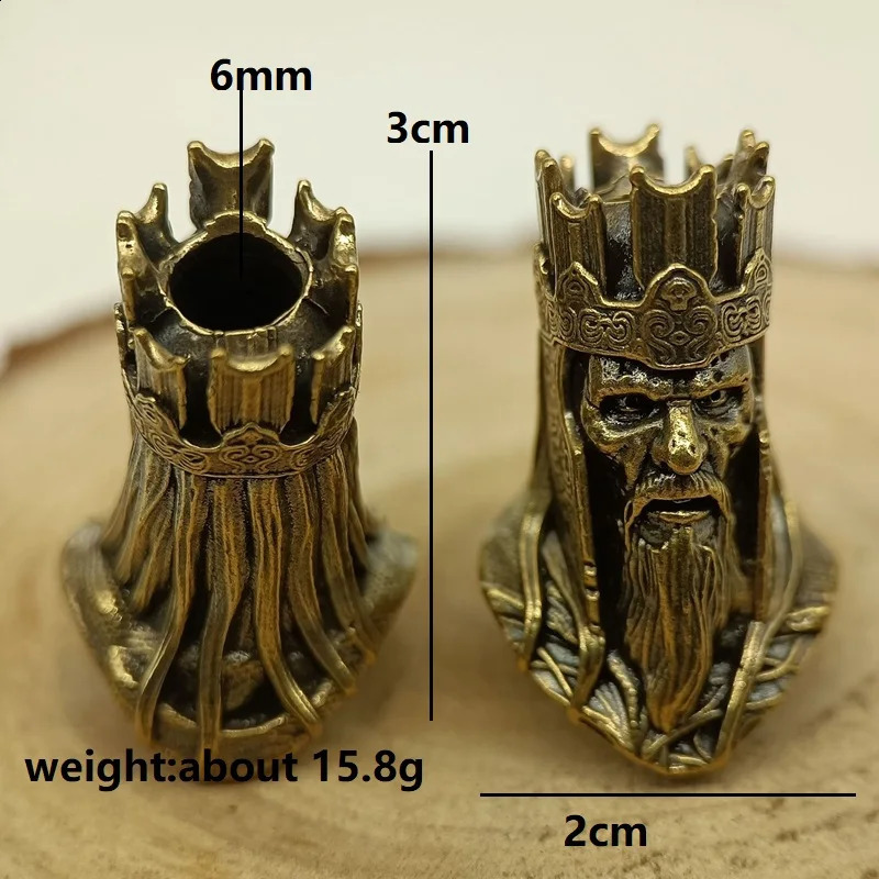 Pope Brass Knife Bead EDC DIY Umbrella Rope Weaving Bracelet Pendant Accessories Pontiff Head Sculpture Outdoor Tool Hanger 250213
