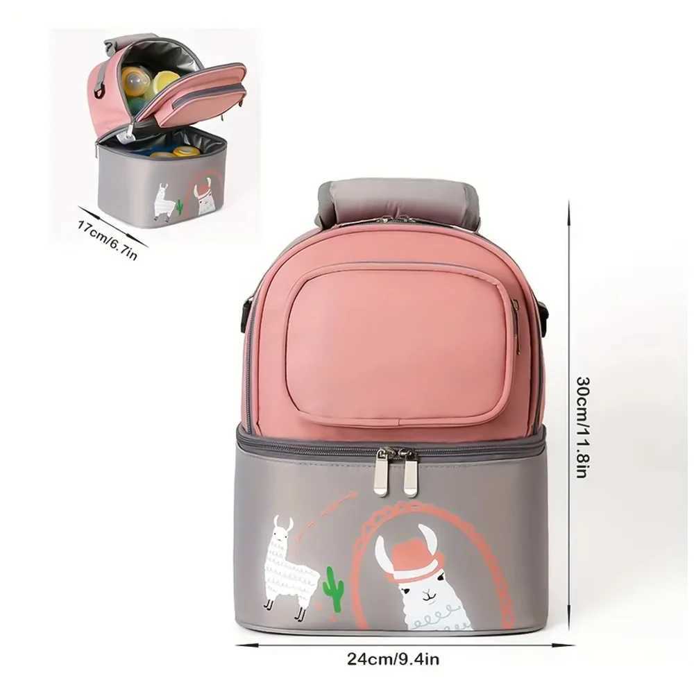 Dual portable mother bag large capacity bottle insulated bag milk freezer backpack multifunctional mother bag X250220