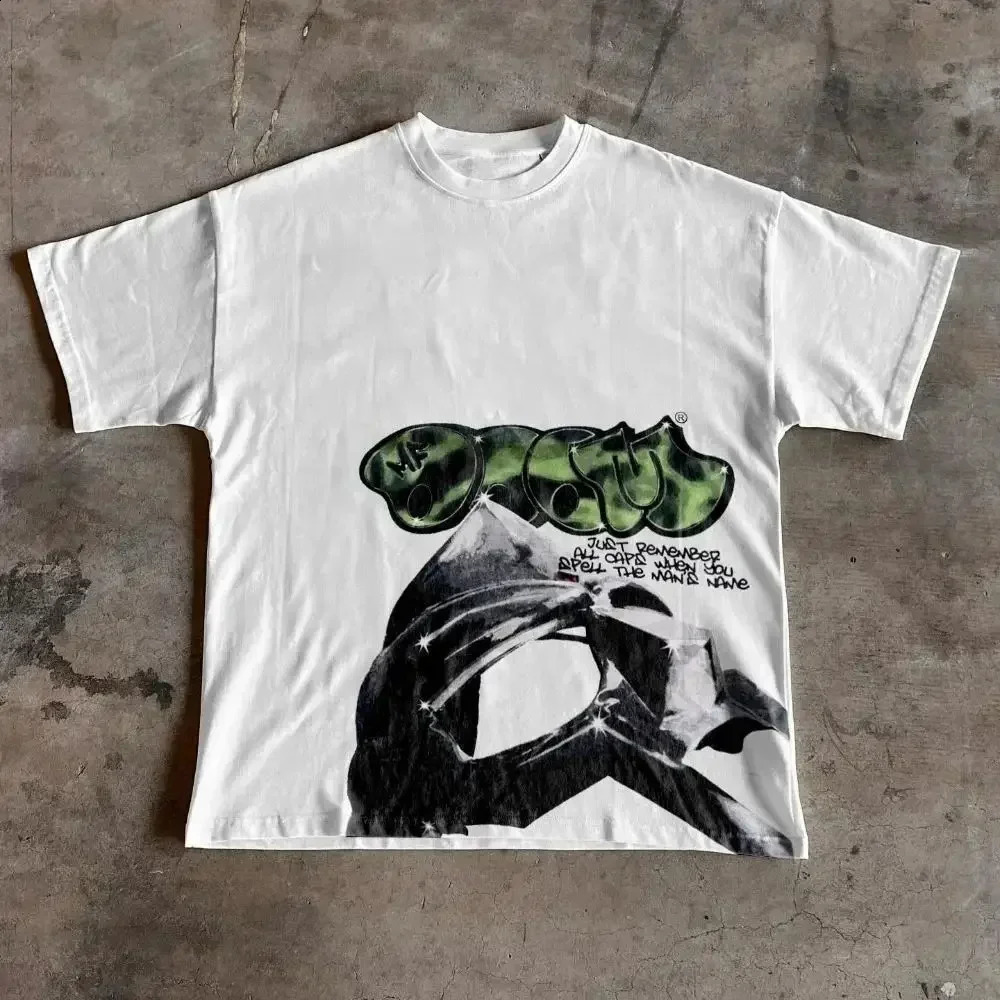 T Shirt Y2K Tops Men Women American Harajuku Hip Hop Gothic Cartoon Graphic Print Oversized TShirt Cotton Short Sleeve Clothes 250221