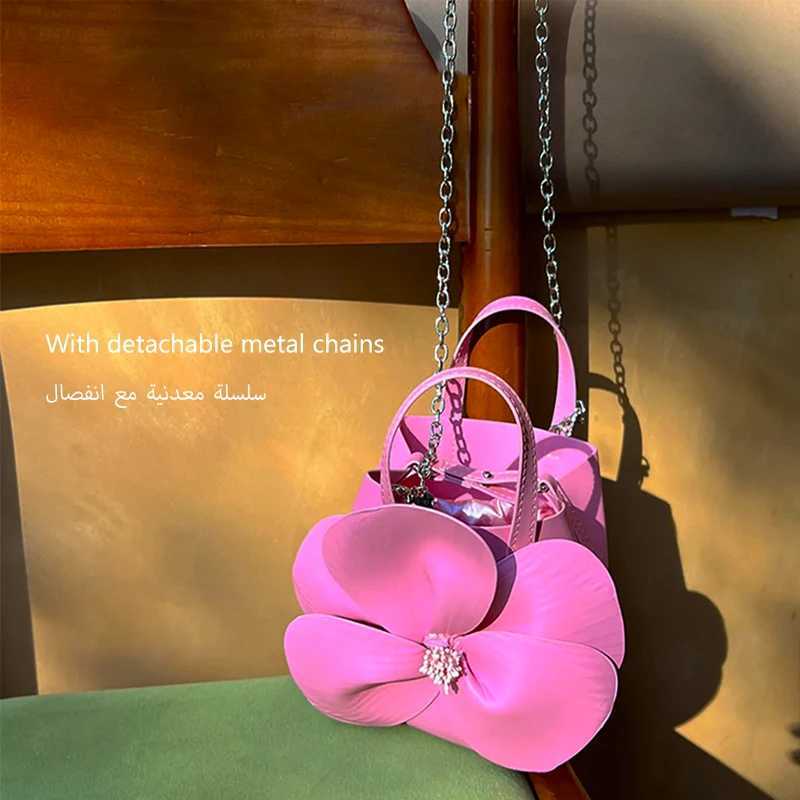 JIOMAY Bucket Purse Flower Bag French Mini Tote Bag PU Leather Handbags Luxury Designer Drawstring Makeup Bag High Quality Z250220