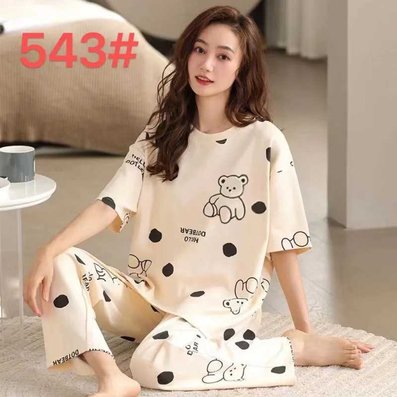 Pyjamas Set for Womens Short Sve Long Pants dent Casual Cartoon Bear Sweet Cuet Spwear Loungewear Romantic NightwearXJ250220