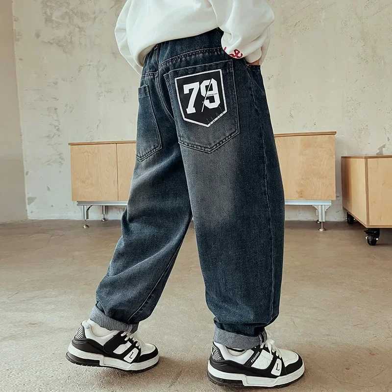 Spring Autumn Boys Jeans Children Denim Trousers New Kids Casual Pants for 5 6 7 8 9 10 11 12 13 14 Years Teenagers Kids Clothes Z250220