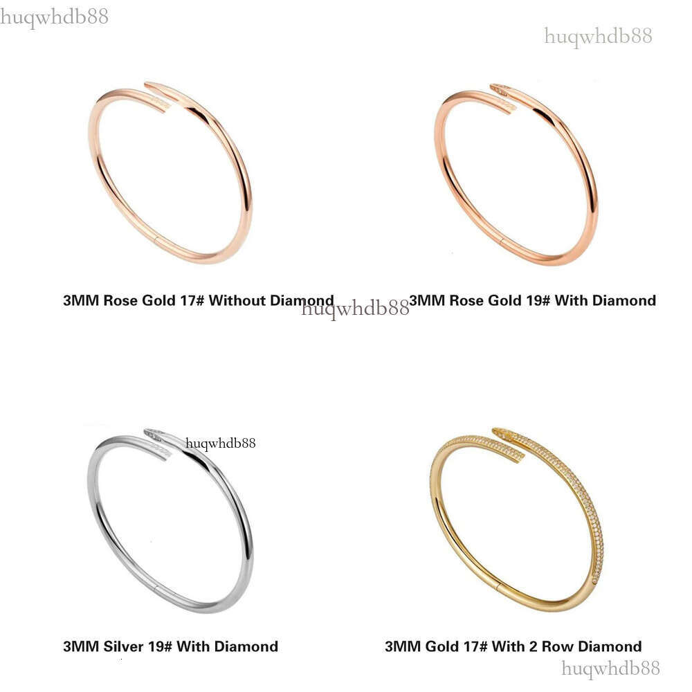 3.0mm thin narrow bracelet designer for women stainless steel plated gold cuff gold bangle classic bracelets jewelry valentines day christmas birthday gift