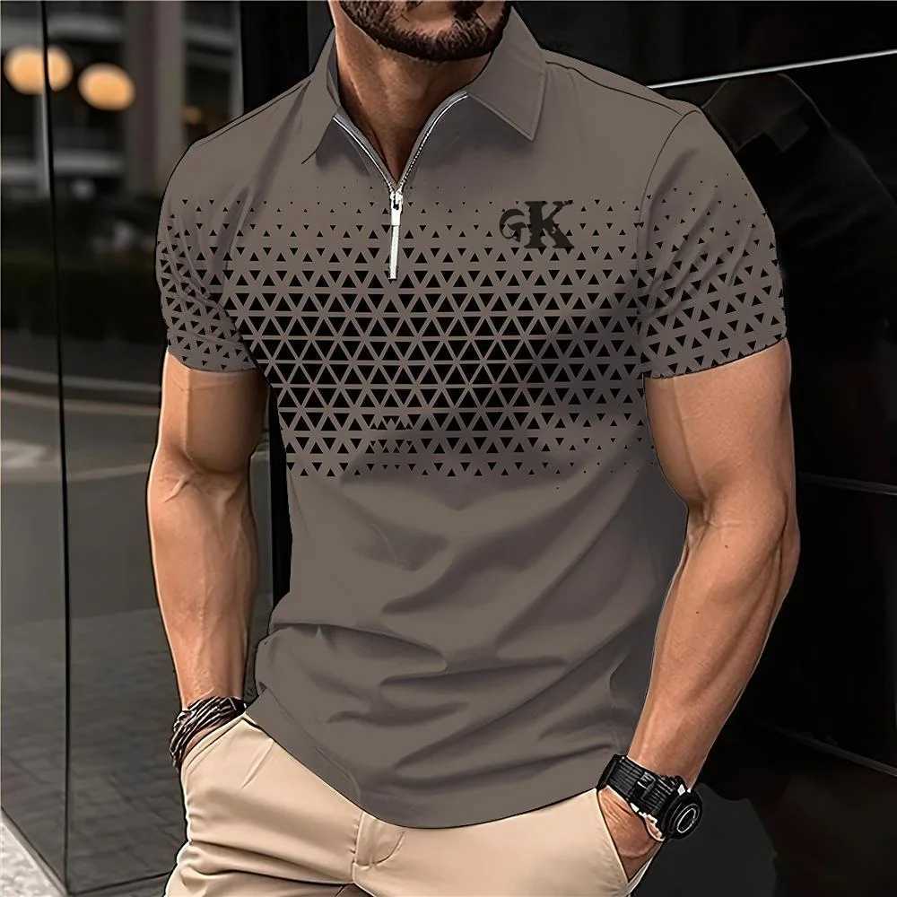 Business Mens Golf Polo Short Sleeve Classic Polo Shirt Outdoor Leisure Daily Street Clothing Summer 3D Printed Collar Super Large S-3XL W250220