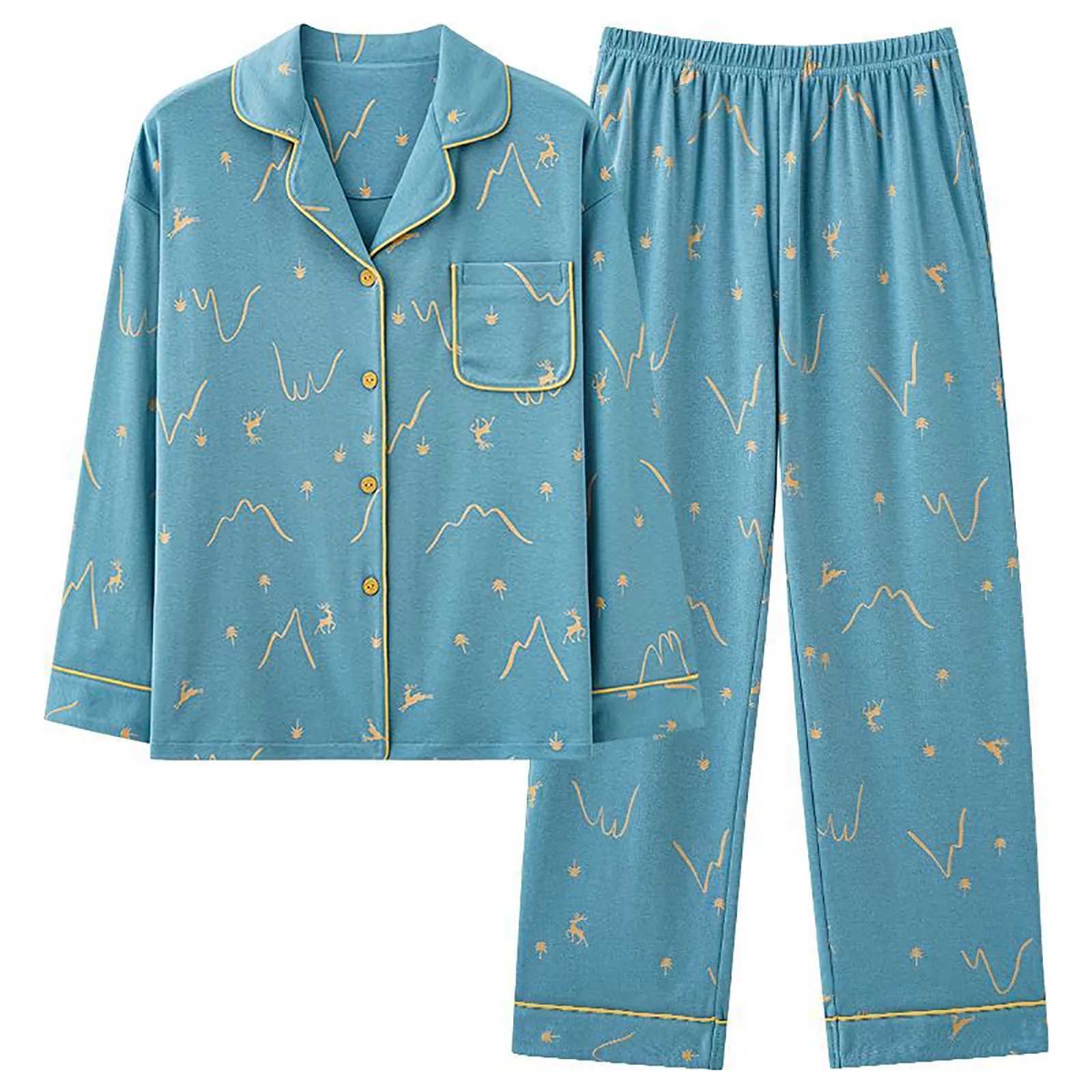 Cotton Pajamas Fe Spring Autumn Large Size Long Sve Wearing Korean Version Cute Cotton Home Suit Pajamas For Women SetXJ250220