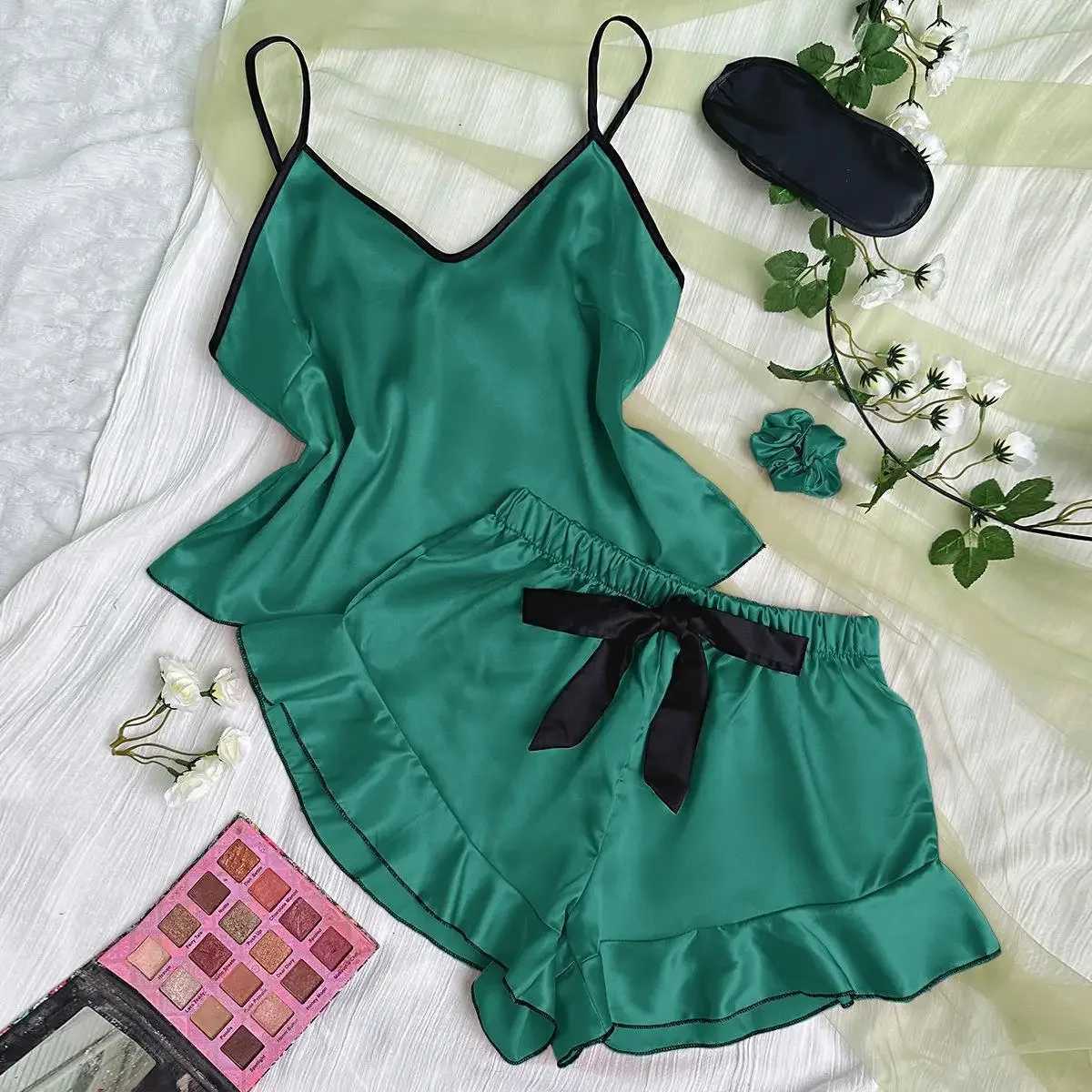 Silk PJs for Women Satin Pajama Set Sexy Lingerie Camisole Nightwear Spwear Comfortable Shorts Set Luxury LingerieXJ250220