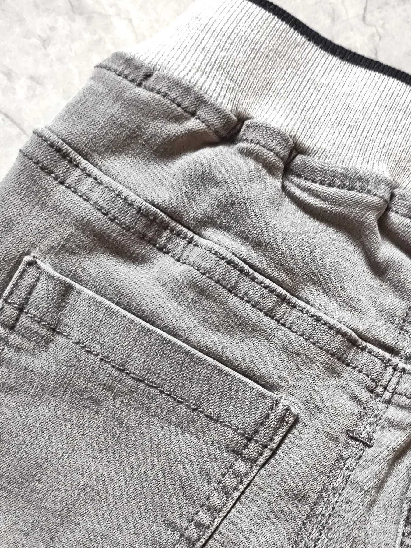 5140 12M-3Y skinny baby boys jeans l soft denim pants hole grey elastic waist Z250220