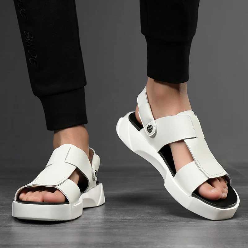 New Arrival New black and white denim needle punched leather mens shoe platform for summer Roam mens shoes fashionable and casual high-end mens shoes 