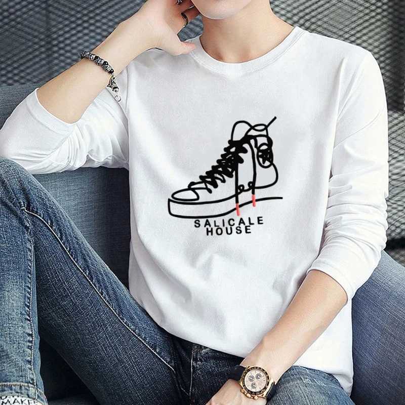 2024 New Mens T-shirt Long Sleeve Ultra Thin Mens T-shirt Young Mens Solid Color Top T-shirt O-neck Mens Boys T-shirt W250220