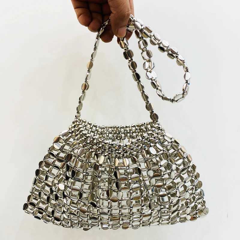 Lady Evening Bags For Women Luxury Designer Handbags And Purses 2023 New In PVC Cross Weave Shiny Hollow Out Small Shoulder Bag Z250220