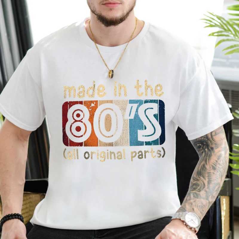 Mens T-shirts Made in The 80s All Original Part Retro Vintage Summer T-shirt for Men Casual O-Neck Tee Shirts Streetwear Tops W250220