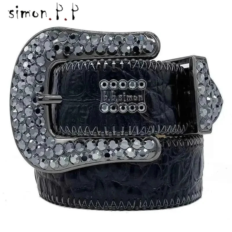 er Belt Bb Belts Fashion Mens Belt and Lady Belt Leather Belts Decorated with Colorful Diamonds Chain 3.8cm 250221