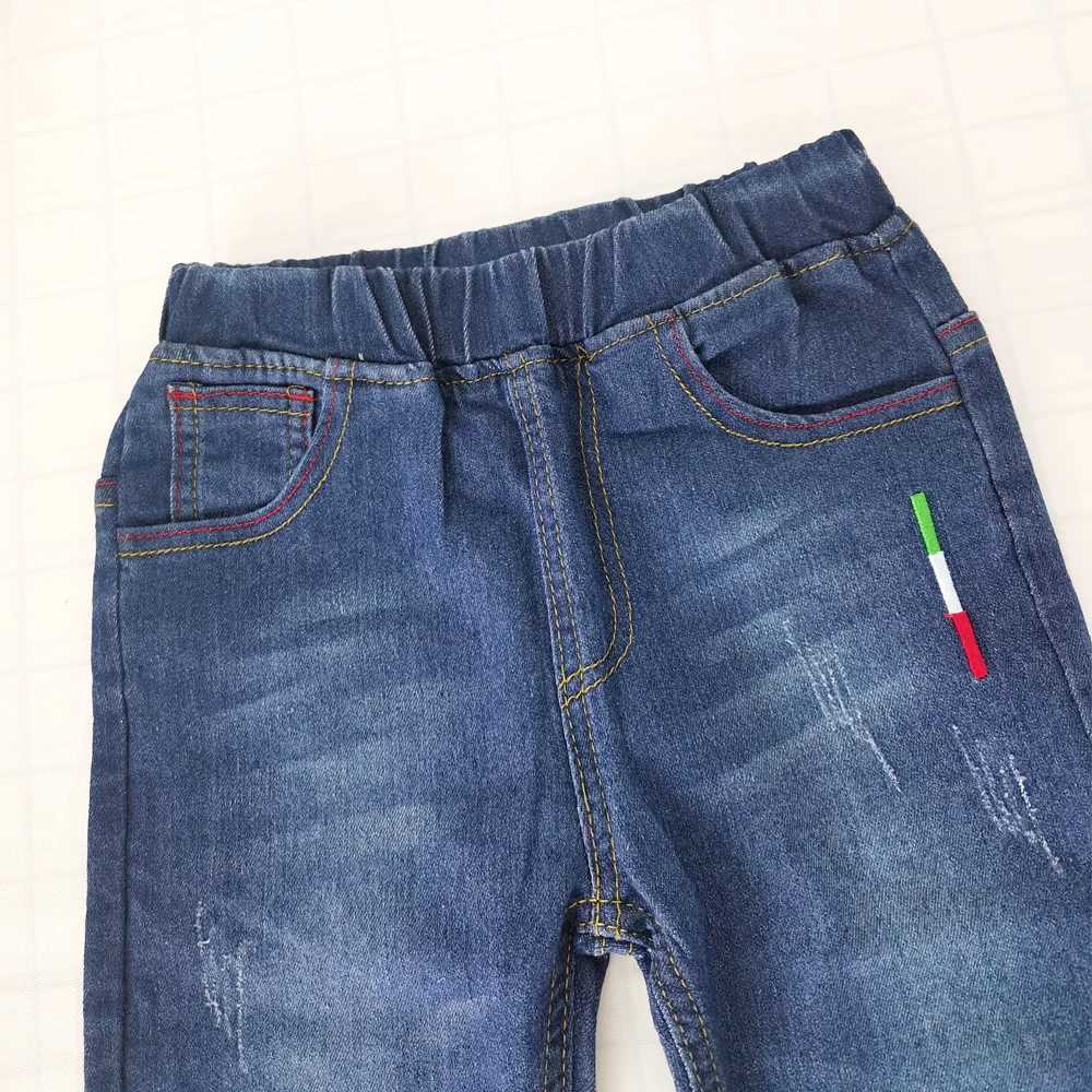 IENENS Kids Boys Jeans Young Casual Trousers 4-11 Years Children Denim Long Pants Elastic Waist Pants Spring Autumn Slim Jean Z250220
