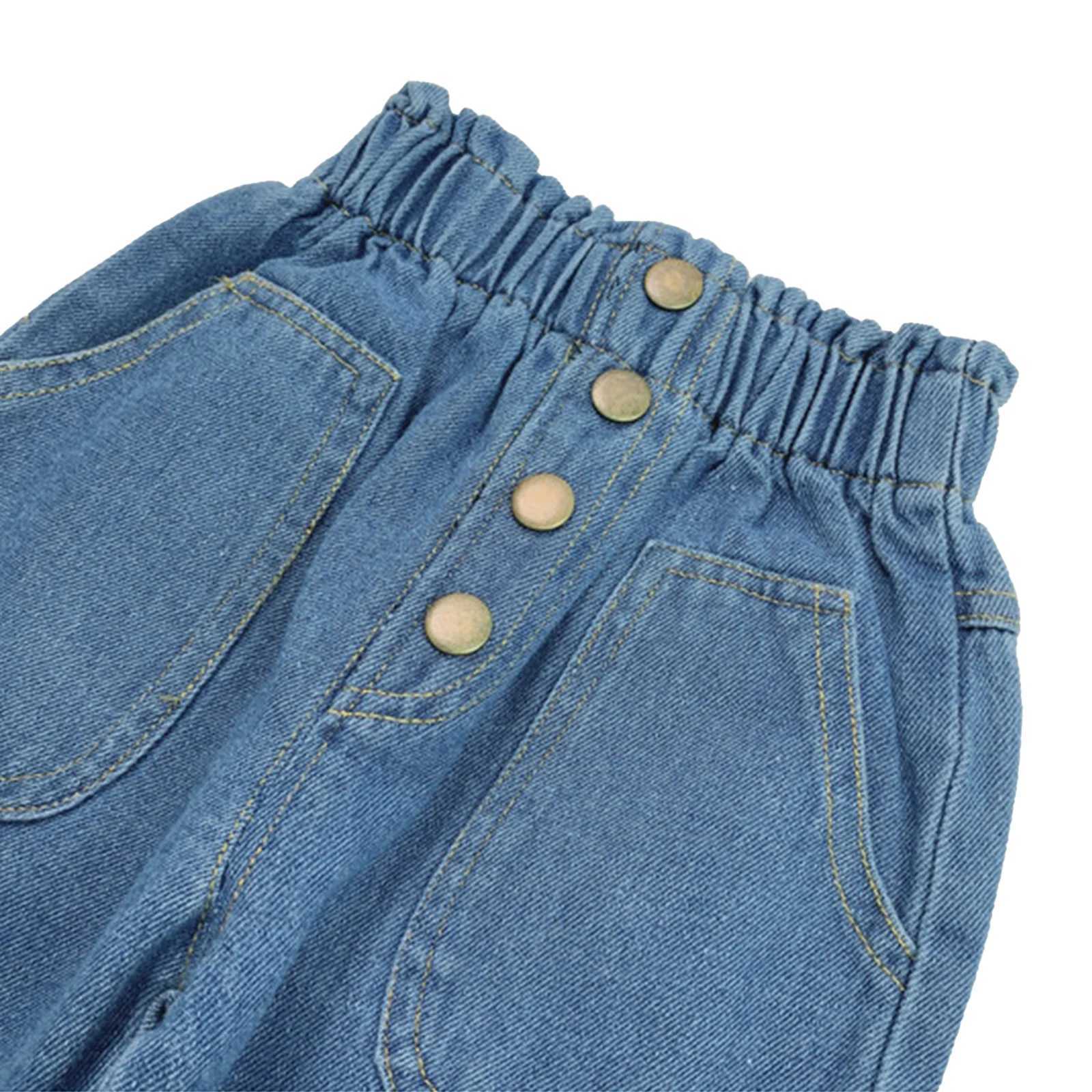 Quick view Wish list 0-5Years Toddler Baby Girls Jeans All-Match Elastic Waist Denim Ripped Pants Z250220