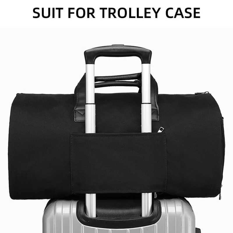 Convertible Garment Bags for Travel Large Capacity Duffel Bag with Shoe Pouch Weekend Business Trip Luggage Carry On Tote XM130 Y250221