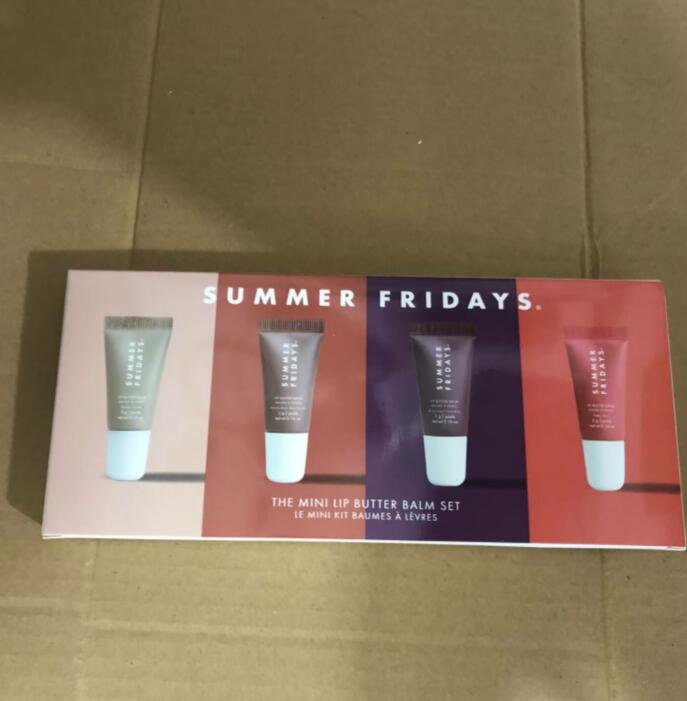 Summer Fridays Mini Deep Moisturizing Glaze Set 4pcs Lip gloss Makeup Gift Box Moisturize Smooth Oil Jelly Lipsticks Beige Vanilla Brown Sugar