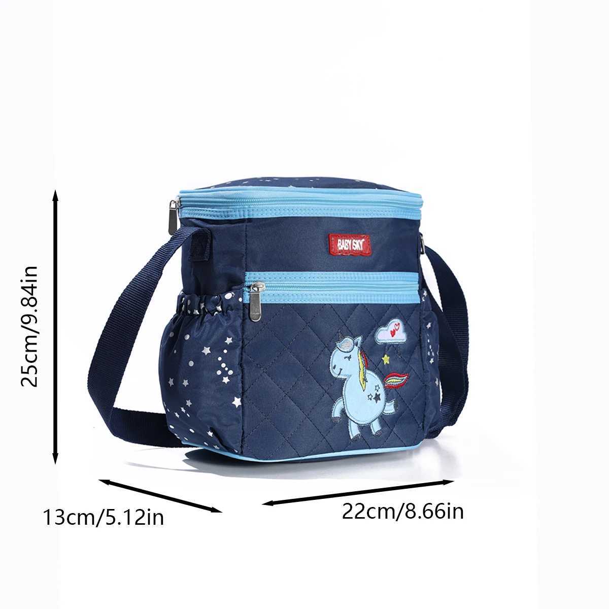 New Fashion Embroidered One Shoulder Mommy Bag Multi functional travel diagonal diaper bag Portable and lightweight mom bag X250220