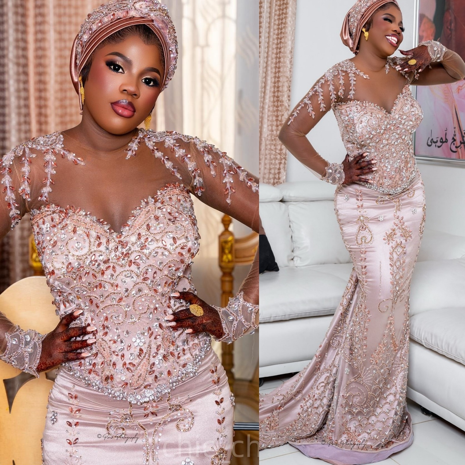 Champagne Illusion Mermaid Prom Dresses 2025 Lace Crystals Luxurious Evening Formal Party Second Birthday Engagement Gowns Plus Size Dress For Special