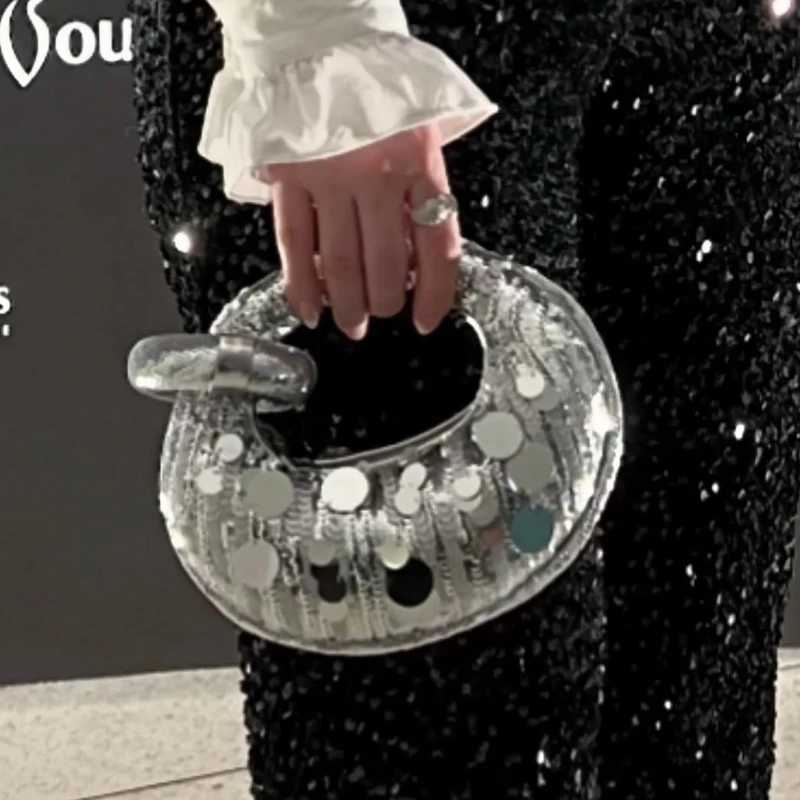 Mini Evening Bags For Women Luxury Designer Handbags And Purses 2025 New In PVC Mosaic Shiny Disc Chain Strap Underarm Shoulder Z250220