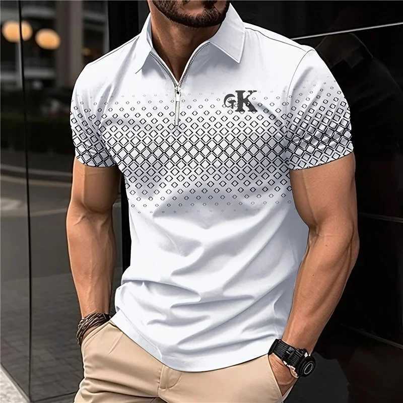Business Mens Golf Polo Short Sleeve Classic Polo Shirt Outdoor Leisure Daily Street Clothing Summer 3D Printed Collar Super Large S-3XL W250220
