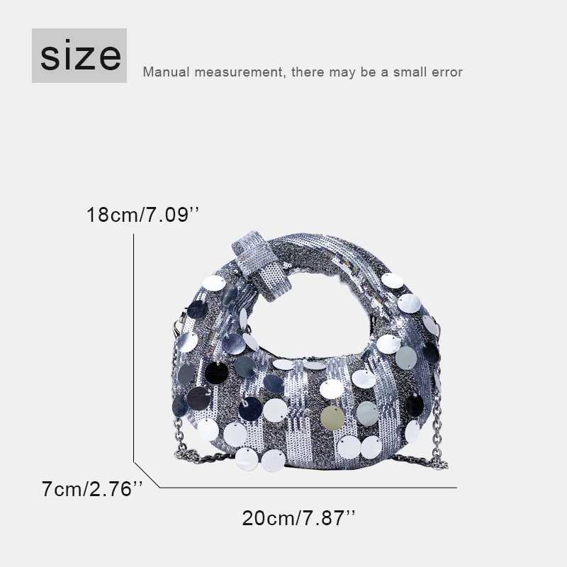 Mini Evening Bags For Women Luxury Designer Handbags And Purses 2025 New In PVC Mosaic Shiny Disc Chain Strap Underarm Shoulder Z250220