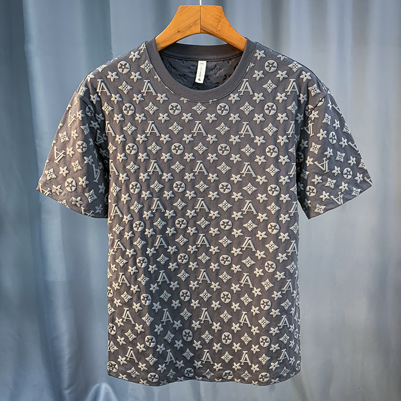 2025 White short-sleeved T-shirt men 2025 new fashion brand new summer trend all loose solid color top