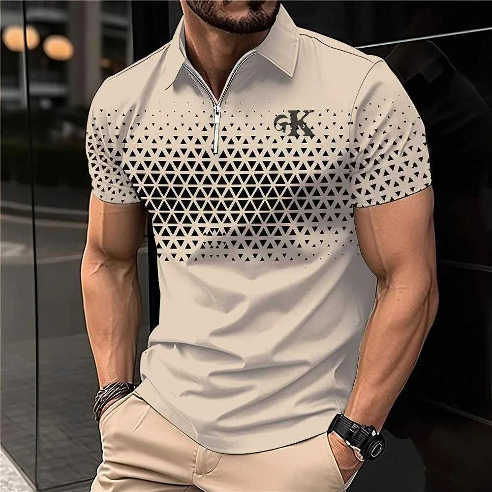 Business Mens Golf Polo Short Sleeve Classic Polo Shirt Outdoor Leisure Daily Street Clothing Summer 3D Printed Collar Super Large S-3XL W250220