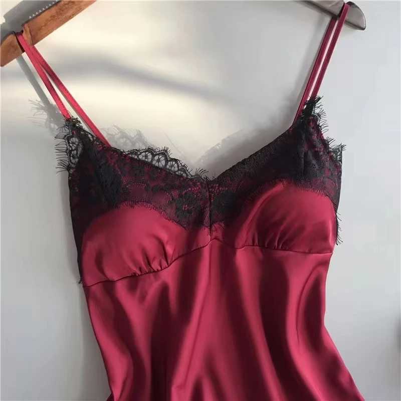 Womens Halter Pajamas 2 PCS Camisole And Shorts Home Wear Red Black Sexy Lace S M Ventilate ComfortXJ250220