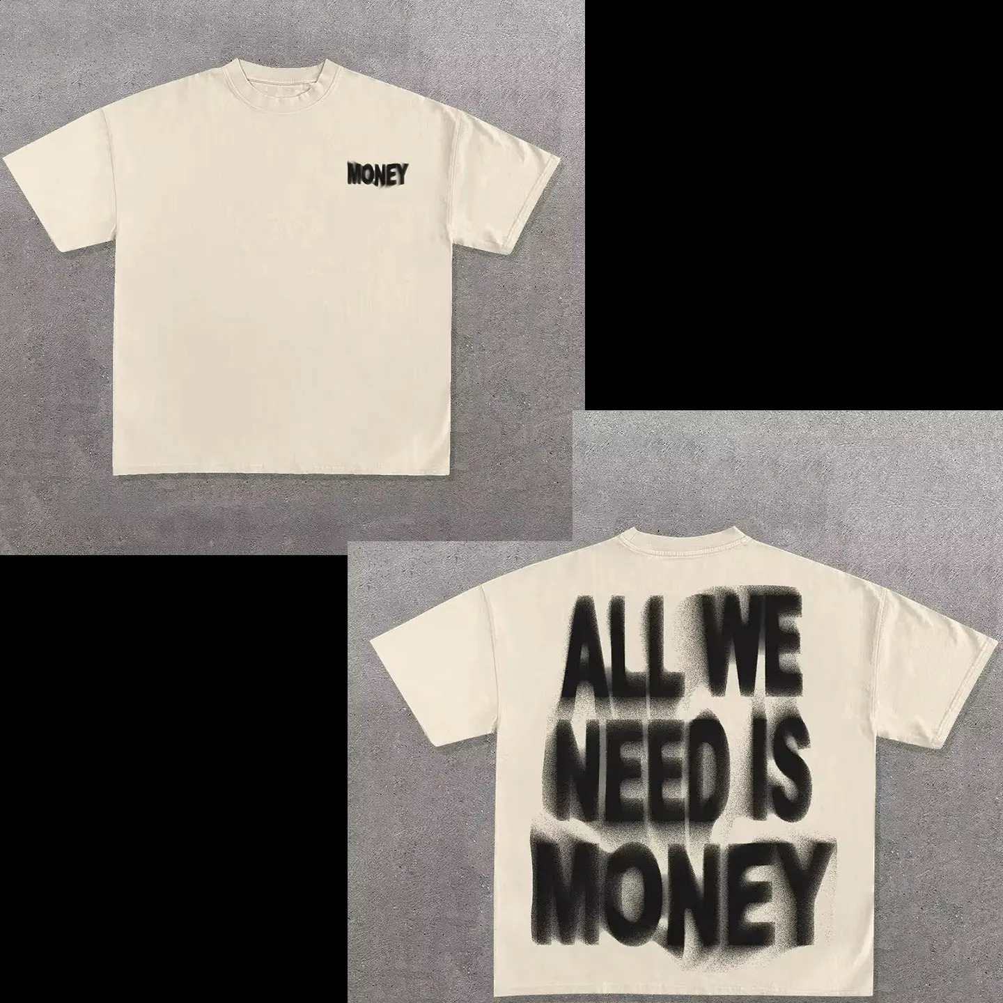 American No Friends Print Graphic T Shirts Vintage Harajuku Oversized Gothic Streetwear Y2k Tops Goth Men Clothes Tees 250221