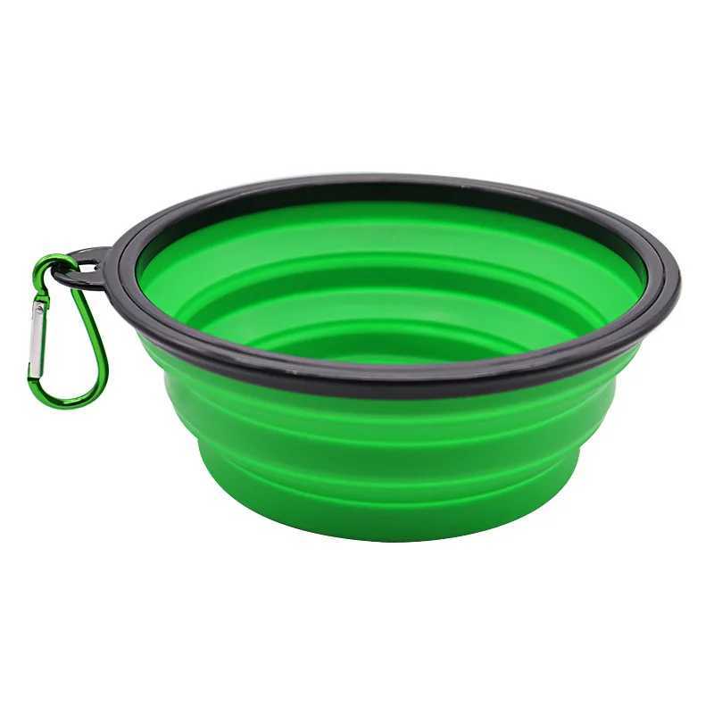 Dog Travel Bowls Bags Pet Bowl Dogs Cats 350ML/1000ML Portable Foldable Food Water Container for Outdoor Travel Portable Feeding Bowls Pets Prodcuts H
