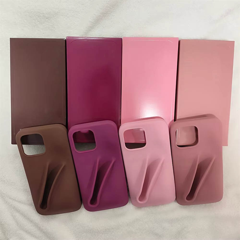 rhode phone case Lipstick Portable Case Design Lip Gloss Lipstick Lip Balm 3D Make-Up Silicone Phone Case for iPhone 16 Pro Max case 16 15 Plus 14 Pro 13 12 Silicone Cover