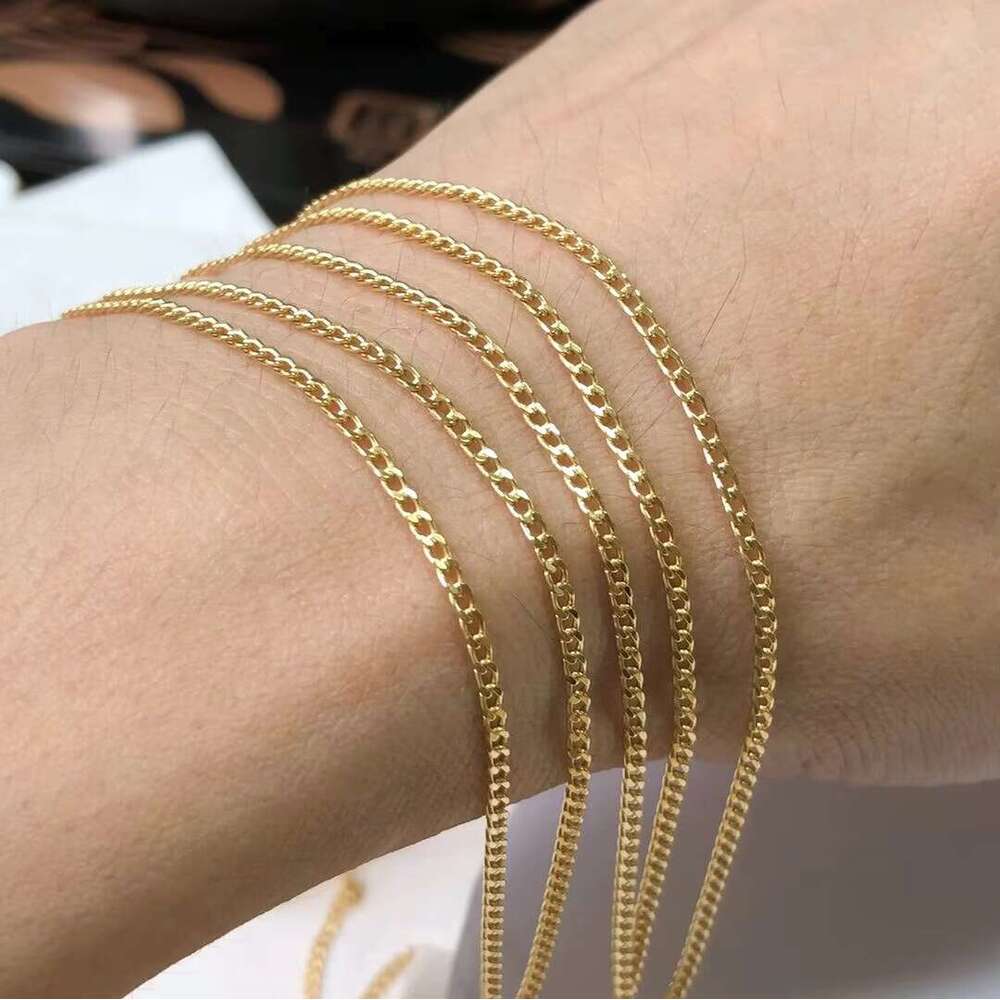 Popular Real Gold Filled 2.9mm Cuban Chain for women Jewelry Making Necklaces