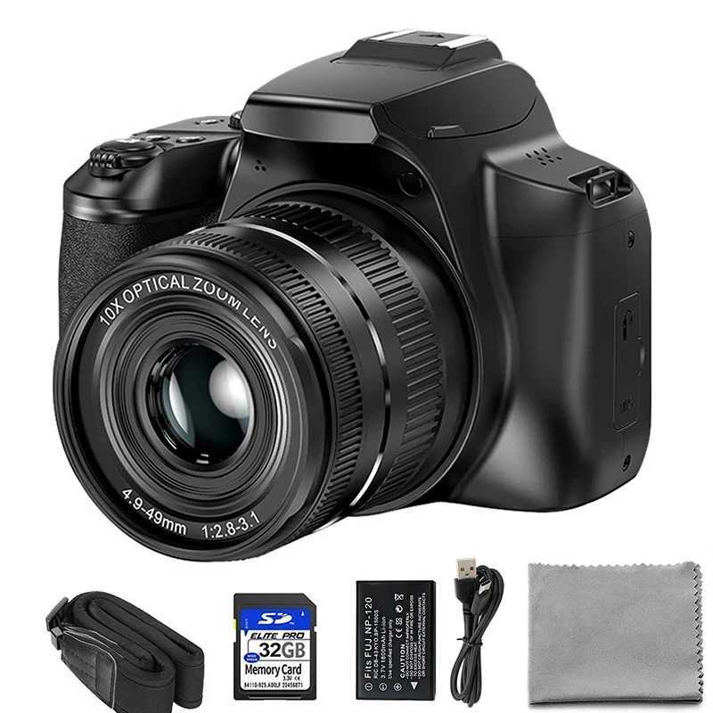 64MP Digital SLR Camera For Photography Auto Focus 10X Optical Zoom Camera 4K HD Video Vlog Camcorder Youtube Webcam DSLR Camera Z250220