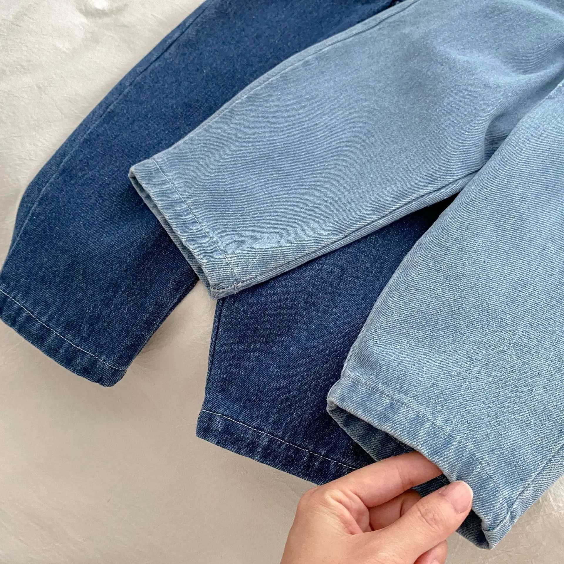 2024 Autumn New Children Denim Trousers Toddler Girl Casual Pants Infant Boys Jeans Kids Clothes Casual Pants Z250220