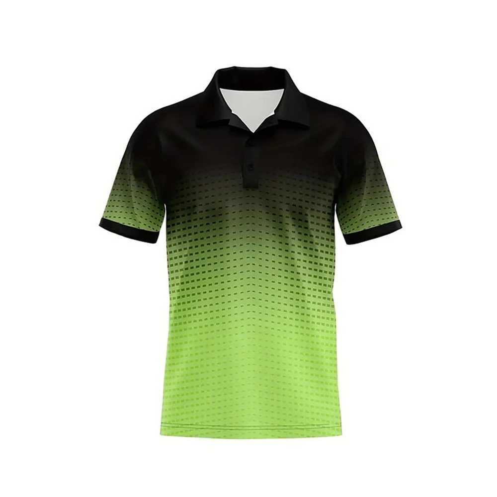 Fashion Gradient 3d Print Polo Shirts For Men Casual Short Sleeved Lapel Tops Breathable Quick Dry Oversized Golf Sports T-Shirt W250220