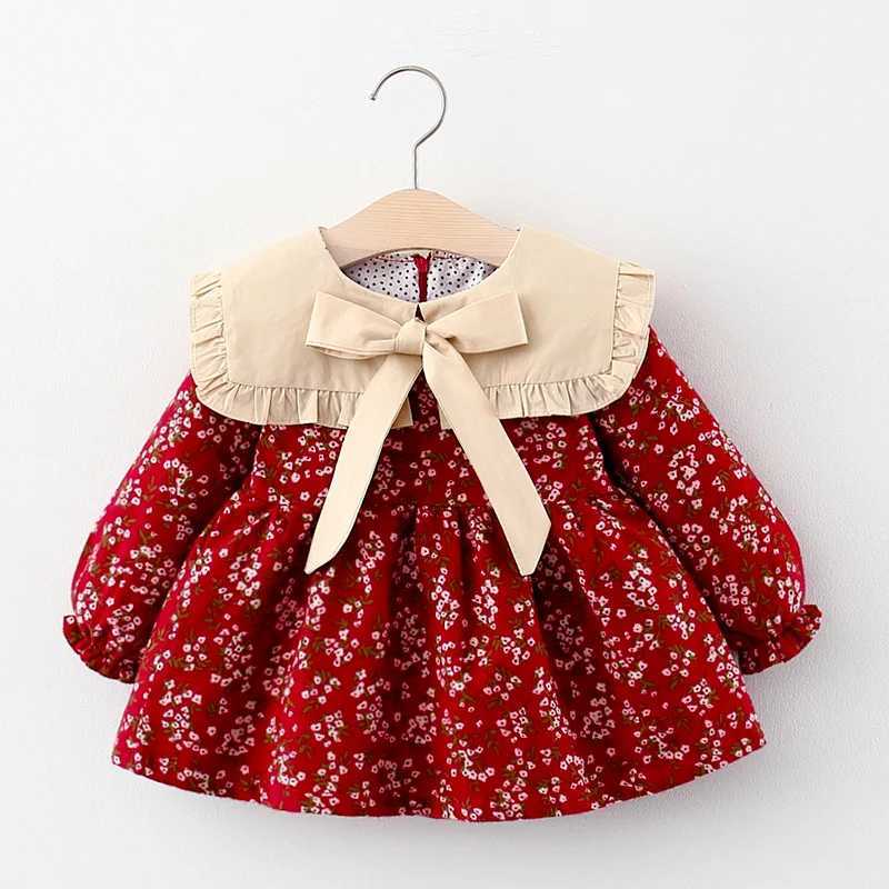 Childrens Spring and Autumn Clothing Girls Long sleeved Printed Dress Childrens Princess Dress Baby Dress X250220