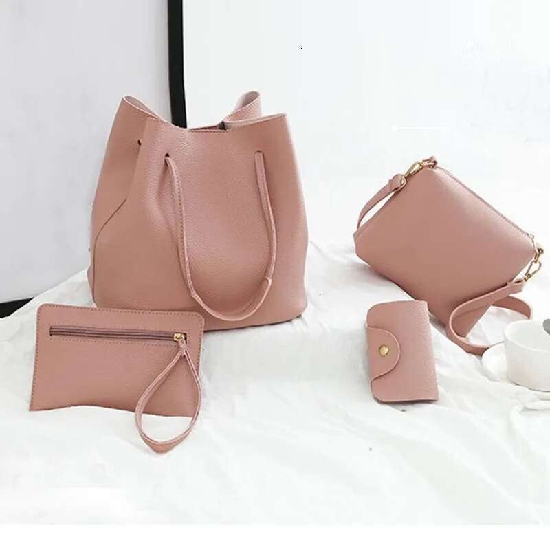 Women's Bags 4Pcs Women Pattern Leather Handbag+Crossbody Bag+Messenger Bag+Card Package